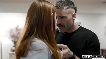 Preview 3 of Forced Fingered At Dinner - StraightTaboo.com - Widower fucking his stepsons redhead gf
