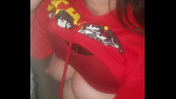 Preview 2 of Hotomi Toilet Ofice - Big tits perky nipples white girl passionately sucks warm,  hard bbc in public parking lot