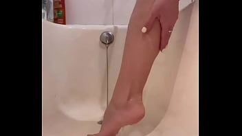 Preview 3 of Anal Redhad - Sexy MILF jumping on the pillow and tthen taking a bath