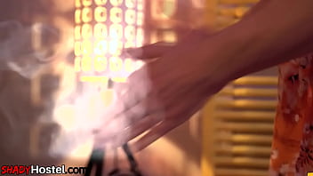 Preview 2 of Night Girls Room Sex - Rimming small boobed teens enjoy 3some in hostel room