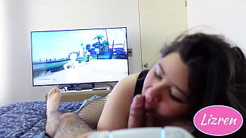 Preview 1 of Ebony Sara Riding - LizRen - Le doy sexo al novio de mi mejor amiga