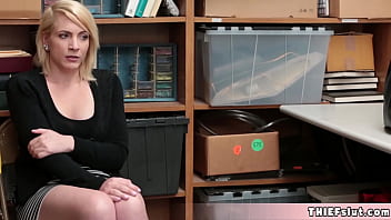 Preview 2 of Ass Cumshits - Elegant blonde teacher slut is a cleptomaniac and they got her