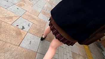 Preview 1 of Solo Bananas - 黒髪清純派Cちゃん＠新宿【女子●生/制服/ブレザー/ミニスカ/美脚/中出し】#パンチラ盗撮 #電車痴● #自宅侵入 #睡●姦