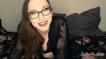 Preview 1 of Gabi 3 - Horny tgirl ruins her lipstick during anal masturbation with dildos - Emily Adaire&#039_s anal-bootcamp - day 1