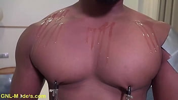 Preview 2 of Sexy Vidos Xxx - This beefy new model loves his nipples clamped and played! ️