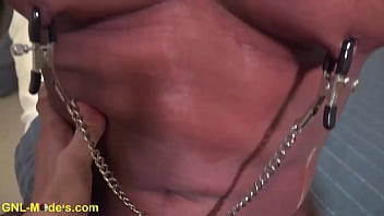 Preview 4 of Sexy Vidos Xxx - This beefy new model loves his nipples clamped and played! ️