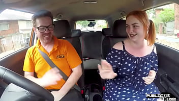 Preview 1 of Double Xhmaster Video - Bigass ginger throats and rides driving tutor in car