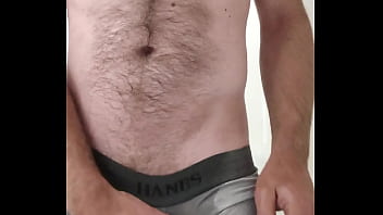 Preview 4 of Hani Mon Sex - Amateur male pees on himself in gray boxers