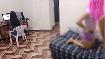 Preview 4 of Tiny Hoes - El dia en que me folle a mi vecina y casi me descubren- mientras estaba metiendole la polla la cornuda estaba en la computadora viendo porno la muy puta