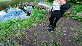 Preview 1 of High Cu - Masturbating her to orgasm in public near river - ProgrammersWife