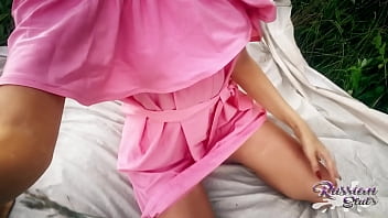 Preview 1 of Shall Kurien - Sexy russian slut with perfect body fingering her pussy in park