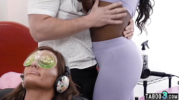 Preview 3 of Papai Gls - Hubby fucking an ebony attendant Ana Foxxx next to his blindfolded wife