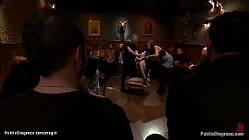 Preview 2 of Teen Jada - Boxed head slave fingered in public