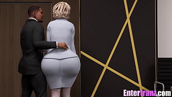 Preview 2 of 6 Nabr - BBC boss spanks his BIG ASS trans secretary.