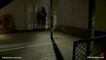 Preview 1 of Open Sex Dao - Ebony shemale with gf fucks stalker