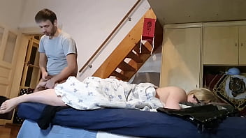Preview 3 of Xxxxbrazzer Downloads - Horny stepson cumming on his Mothers feet secretly in front &quot_hidden&quot_ cam (She know everything)