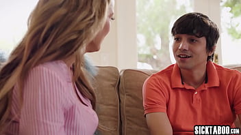 Preview 2 of Emma Forester - Big tits MILF stepmom Pristine Edge fucks stepson after he enjoyed blowjob