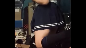 Preview 4 of Banni Rotten Sex - Thick Booty Femboy Ass Uniform Plaid Skirt Solo College Girl Ass Shaking Twerking Jiggly wants BBC
