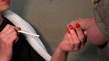 Preview 2 of Cice Teen - MILF Smoking during Foreskin Play and Suck Dick