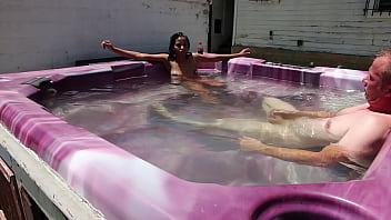 Preview 1 of Daddy Puts Dildo In Daughter - Dayanara Hot Tub MAIN 2