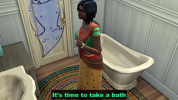Preview 1 of Small Scat - Indian widowed step-mom goes to her virgin step son room to check if she is done but she finds him naked in his bed and then she got horny seeing his cock and had sex with him for the first time | Desi girl masturbation