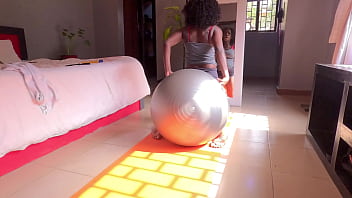 Preview 1 of Police Jail Prison - Ebony milf does her morning joga but gets interrupted by her lover he eats her pussy before cumming on her face