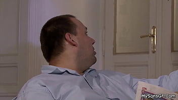 Preview 3 of Affair Mom Story - Brunette girl is riding oldman cock