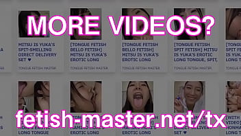 Preview 4 of Ribbon Tattoo Latina - Japanese Asian Tongue Spit Face Nose Licking Sucking Kissing Handjob Fetish - More at fetish-master.net