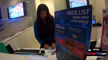 Preview 2 of Vintage Ir Cuckold - Thai teen girlfriend went bowling but did not hit a strike until they got home