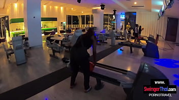 Preview 3 of Vintage Ir Cuckold - Thai teen girlfriend went bowling but did not hit a strike until they got home