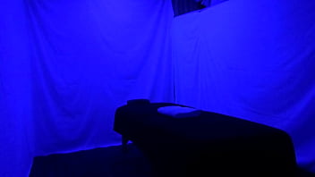 Preview 1 of Sister Spoons Cuddle Seduce Bed - Gigi Breeze Blacklight Massage LEFT 1