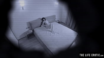 Preview 2 of Mother Chod Hindi - Spy on this cute teen as she gets naked and masturbates eagerly