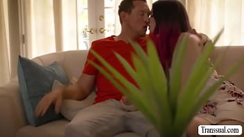 Preview 2 of Small Aam - Slut TS Natalie Stone barebacked by bf
