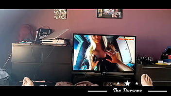 Preview 1 of Girl Feet Turn To Boy - Miss Darson gives a handjob while I watch Porn - The Darsons
