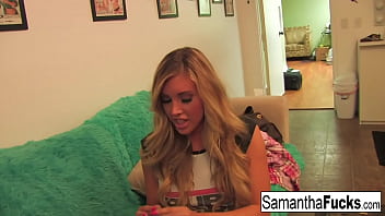 Preview 2 of Sleeping Drunk Russian Porn - Samantha Saint gets off in this super hot black light solo