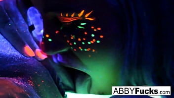 Preview 3 of First Time Hard Anal Fuck - Black Light Rainy Night with Abigal Mac &amp_ Ava Addams