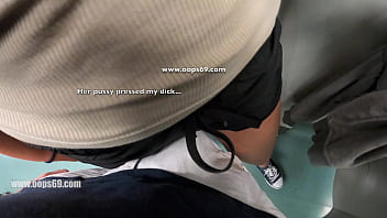 Preview 2 of Ron Jeremy Isis Love - Grinding Dick in her Pussy Over Clothes in Subway Train and she Enjoyed