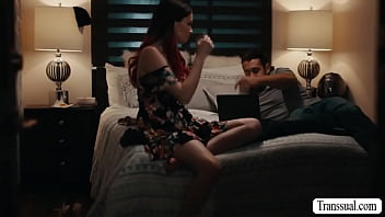 Preview 1 of Sex Viad0 - Shy TS lets stepbro bareback her ass