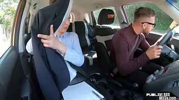 Preview 1 of Mllu Videos - Cocksucking brunette eurobabe fucks her driving student