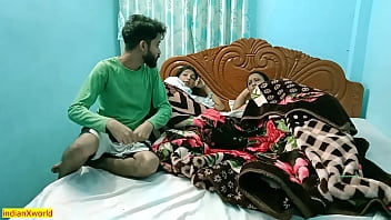 Preview 1 of Hindi Bf3g - Indian hot beautiful shared boyfriend and hot XXX group sex!! sex