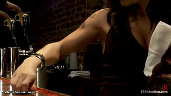 Preview 1 of Xaxxm - Shemale bartender fucking business man