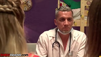 Preview 1 of 18tube Hd Full Video - Busty babe n smalltits teen 3some fucked by perv doctor