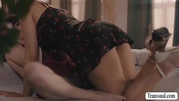 Preview 2 of Fulla Night - Cute shemale fucks her busty bestfriend