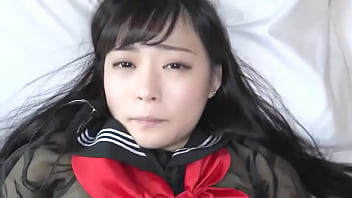Preview 1 of Grannny Group - Uncensored,  18-year-old Japanese black-haired beauty,  shaved pussy creampie sex in uniform cosplay