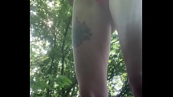 Preview 1 of Croping In Train - Peeing through bikini pants in public