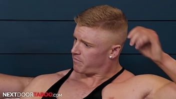 Preview 1 of Cowok Satu Vs 3 Cewek - Hairy StepDad Drills Smooth Bodied StepSon - Ian Holmes,  Alex Tanner - NextDoorTaboo