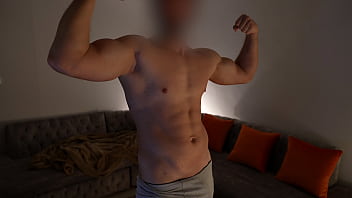 Preview 1 of Russian Nymphet Valeria - Hot guy posing and masturbates till the big orgasm