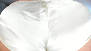 Preview 3 of Fifi Xxx Com - Naughty MILF Sonya shaking her big booty in white satin silky full back panties close up