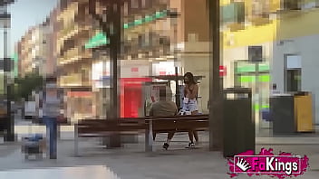 Preview 2 of Doggy Style Big Dick Hard Sex - Young &#039_n shy babe seduces random guys in the streets of Madrid!