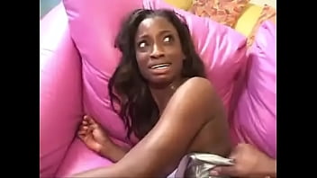 Preview 1 of First Time Virgin Rape - Ebony Monique Holds Mandigo&#039_s Meat Pole in Her Ass PMV